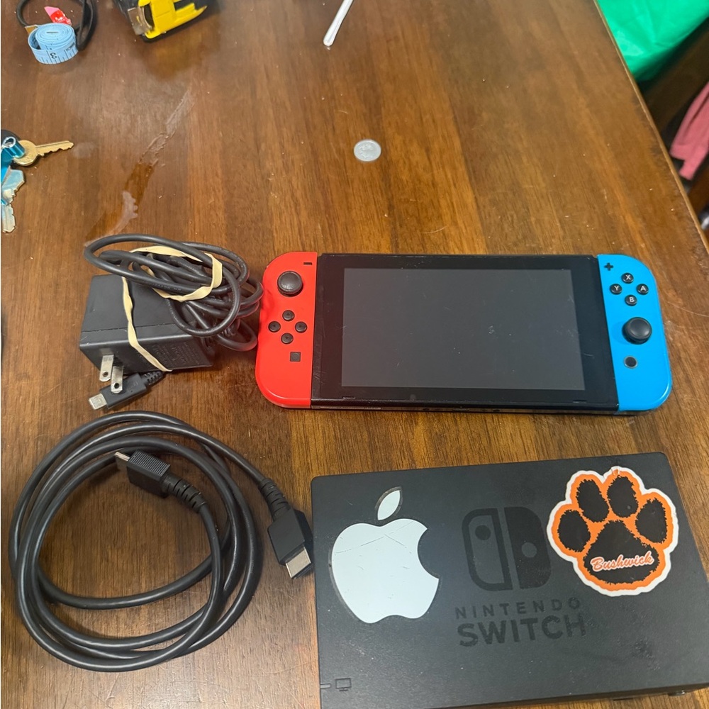 Nintendo Switch with Red and Blue Joy-Cons
